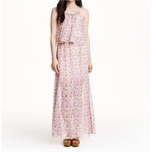H&M tiered chiffon maxi dress size 14